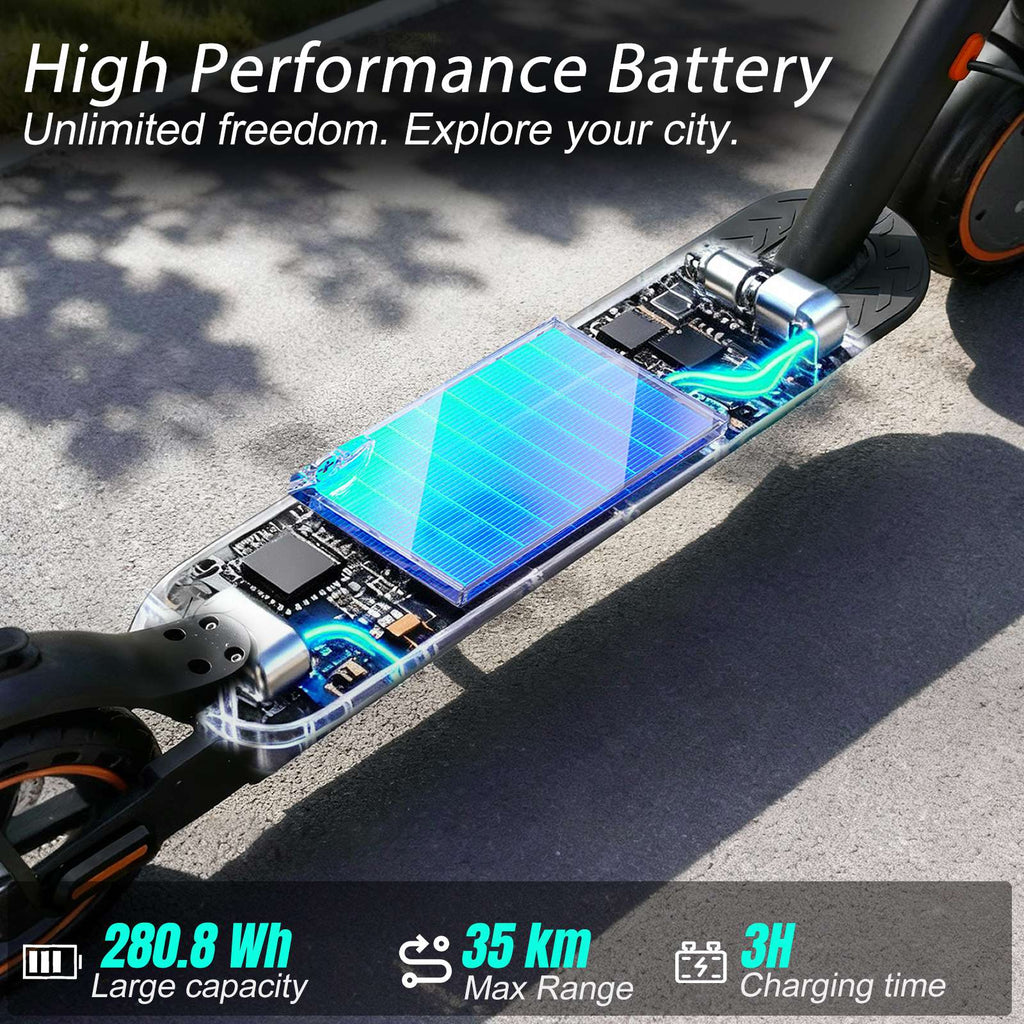 Electric Scooter, 30-35km Range, Ultra-Light Electric Scooters for Adults and Teens, 36V 7.8Ah Battery, 500W Peak Motor, App Control, 3 Speed Mode, T series Foldable E Scooter