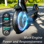 Electric Scooter, 30-35km Range, Ultra-Light Electric Scooters for Adults and Teens, 36V 7.8Ah Battery, 500W Peak Motor, App Control, 3 Speed Mode, T series Foldable E Scooter