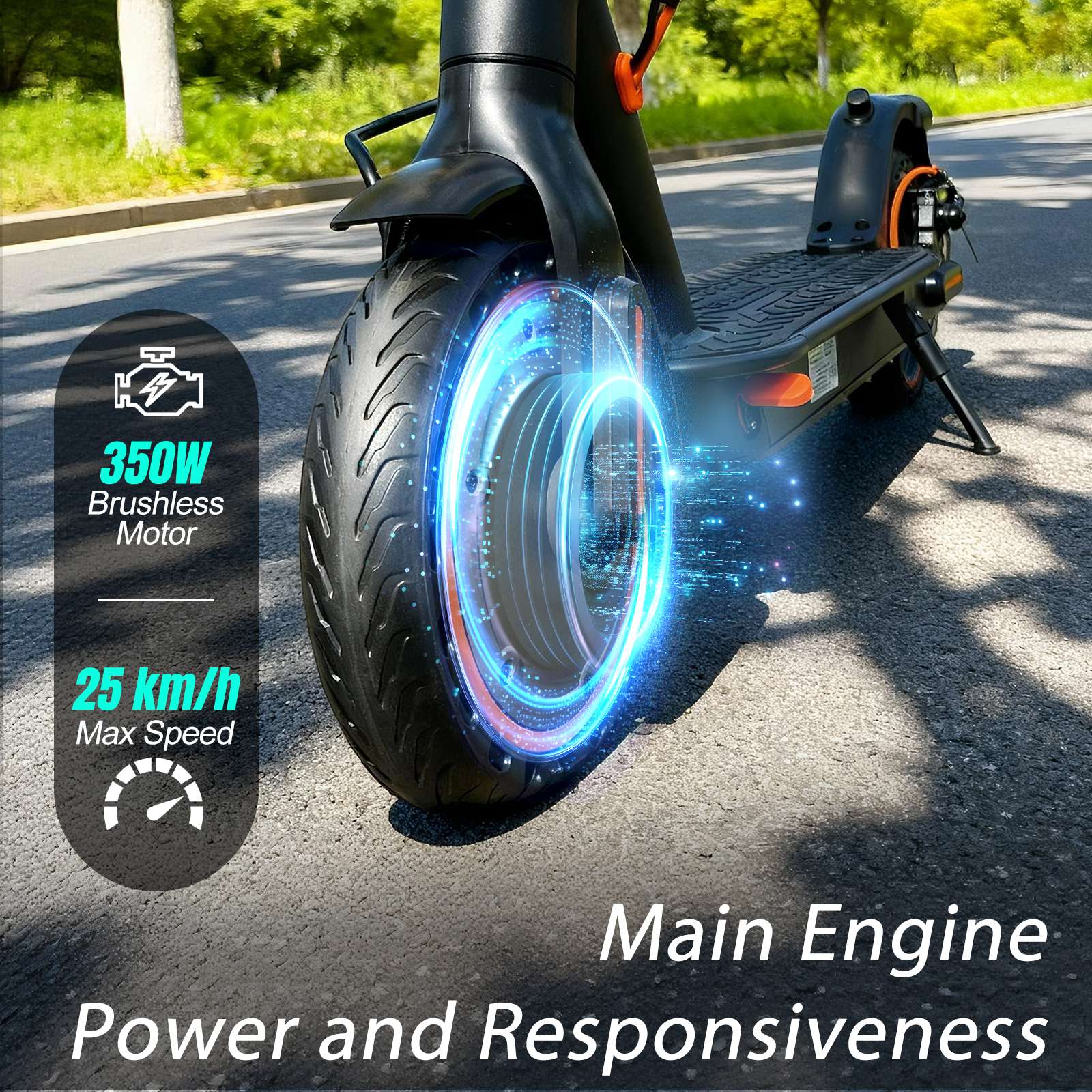 Electric Scooter, 30-35km Range, Ultra-Light Electric Scooters for Adults and Teens, 36V 7.8Ah Battery, 500W Peak Motor, App Control, 3 Speed Mode, T series Foldable E Scooter